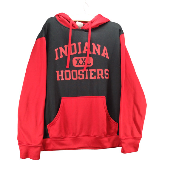 Knights Apparel Men's Indiana Hoosiers Pullover Drawstring Hoodie Red Black M - Picture 1 of 13